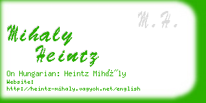 mihaly heintz business card